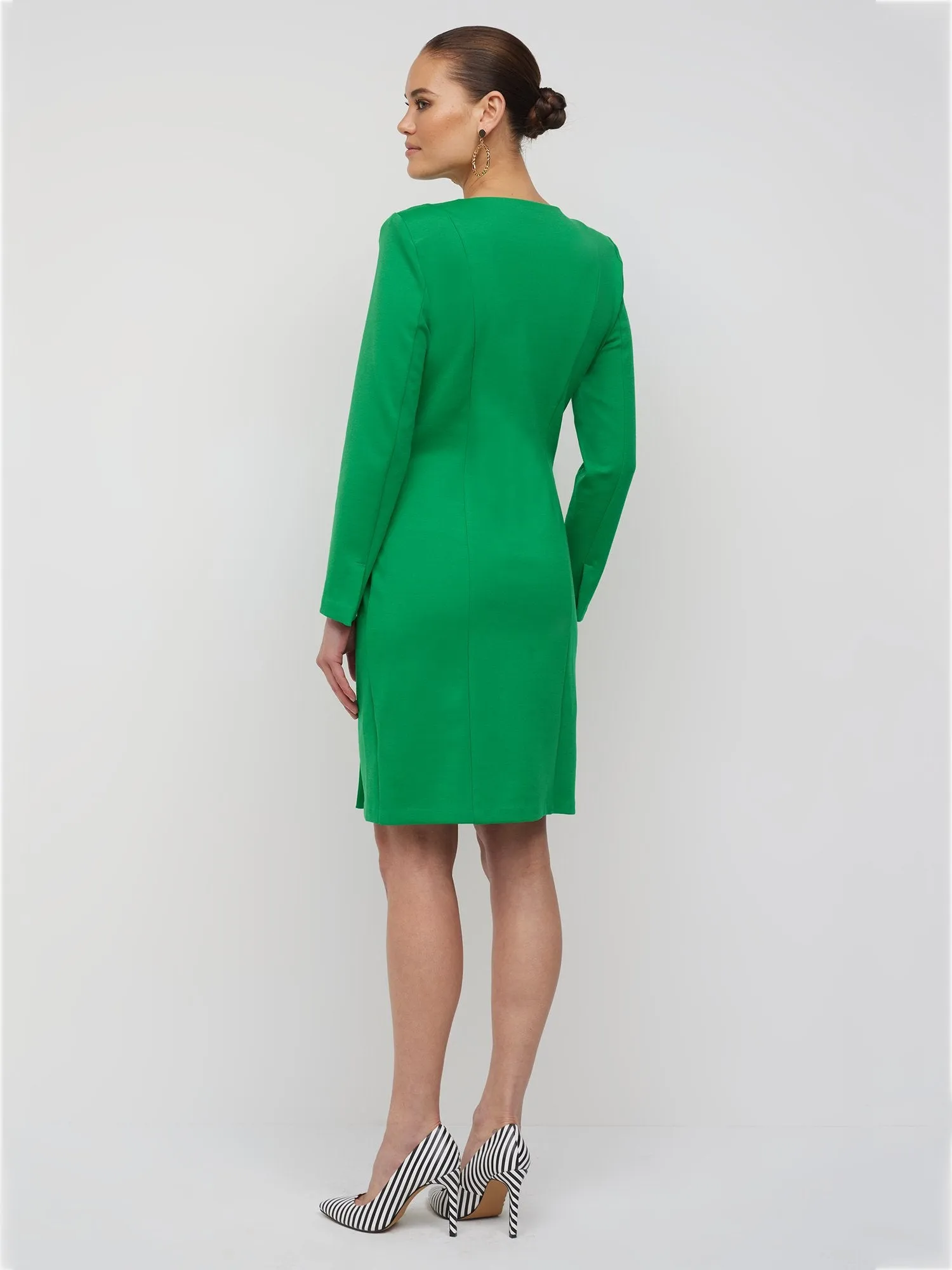 Button-Detail Blazer Sheath Dress - Superflex