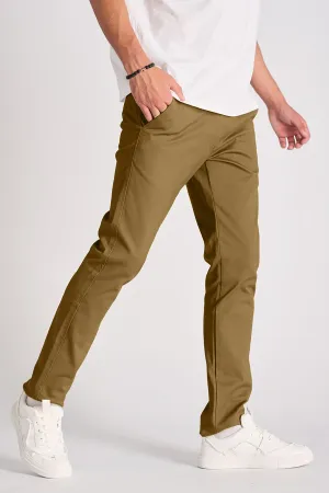 Eddie premium comfort stretch chino in Dark Tan