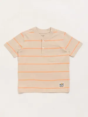 HOP Kids Beige Striped T-Shirt
