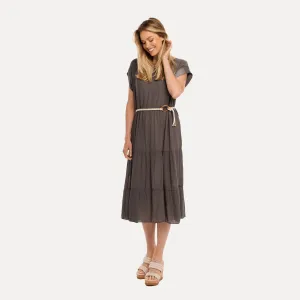 M Made in Italy  Women's Woven Short Sleeve Dress