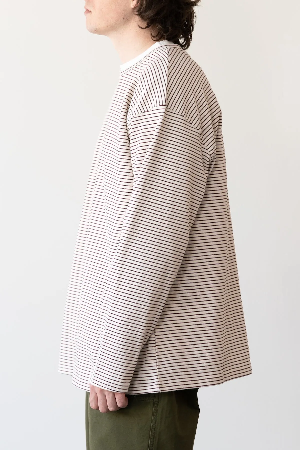 Stripe Oversized Relaxed Tee - Ivory